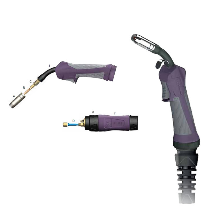Горелка для полуавтоматической сварки PRO-1500, 3м