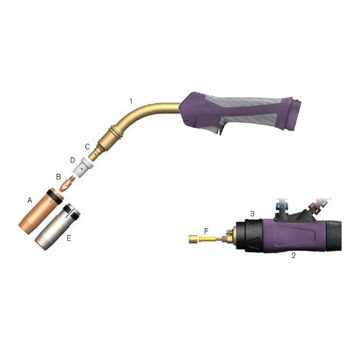 Горелка для полуавтоматической сварки PRO-501W Parweld, 3м