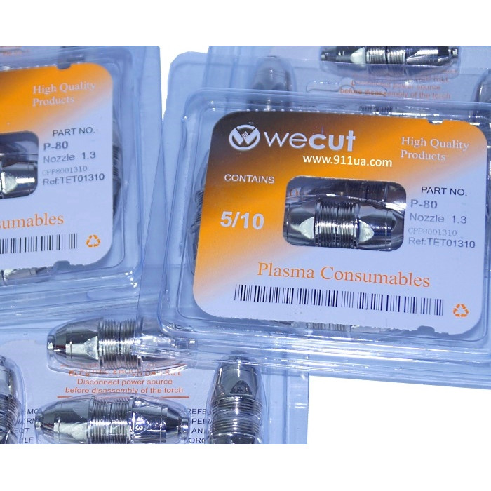 Сопло P-80 CUT 100 WeCut GOLD Ø 1.3 mm - высшего качества 10 шт